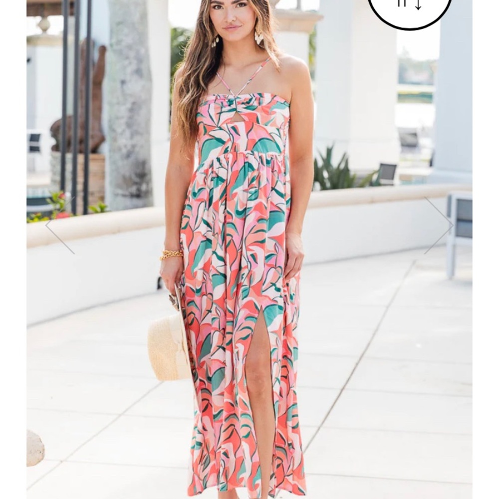 Pink Lily “Soak In the Sun” maxi dress medium